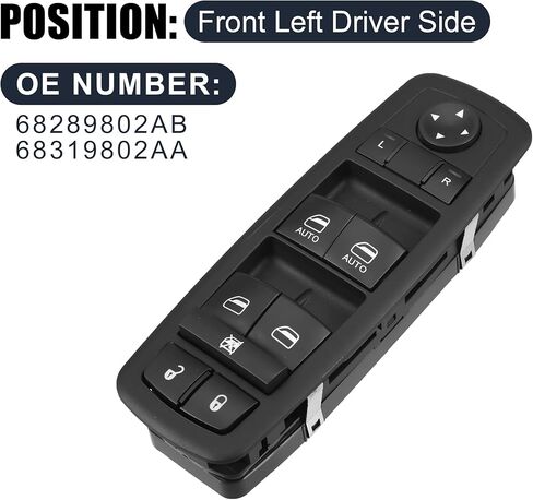 X AUTOHAUX 68289802AB Front Left Driver Side Car Power Window Switch for Dodge Durango 2016-2022 for Jeep Grand Cherokee 2016-2021 in Kuwait