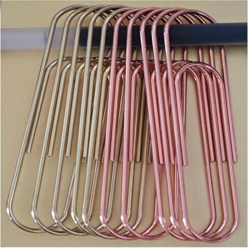 10-Pack Jumbo Paper Clips – 4" Giant Decorative Metal Paperclips, Oversized Bookmark for Office, School, Cute Desk Accessories, Clear Box (Gold, Rose Gold) in Saudi Arabia