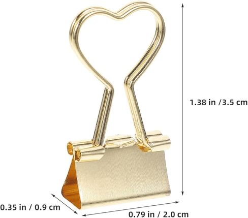 BESPORTBLE Heart Shape Binder Clips 24 Pack Metal Paper Clips with Cute Heart Handles for Document Organization Office Home School Supplies in Kuwait