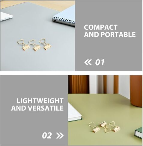 BESPORTBLE Heart Shape Binder Clips 24 Pack Metal Paper Clips with Cute Heart Handles for Document Organization Office Home School Supplies in Kuwait