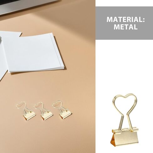 BESPORTBLE Heart Shape Binder Clips 24 Pack Metal Paper Clips with Cute Heart Handles for Document Organization Office Home School Supplies in Kuwait