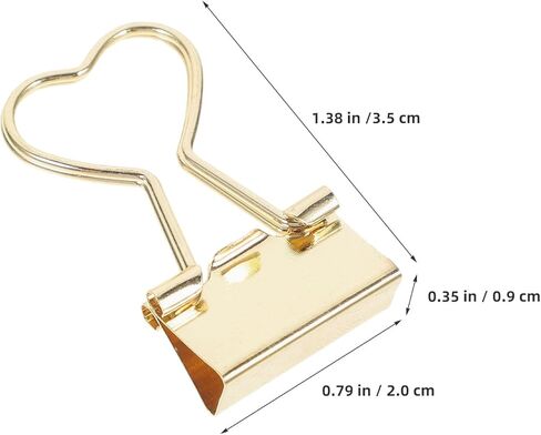 BESPORTBLE Heart Shape Binder Clips 24 Pack Metal Paper Clips with Cute Heart Handles for Document Organization Office Home School Supplies in Kuwait