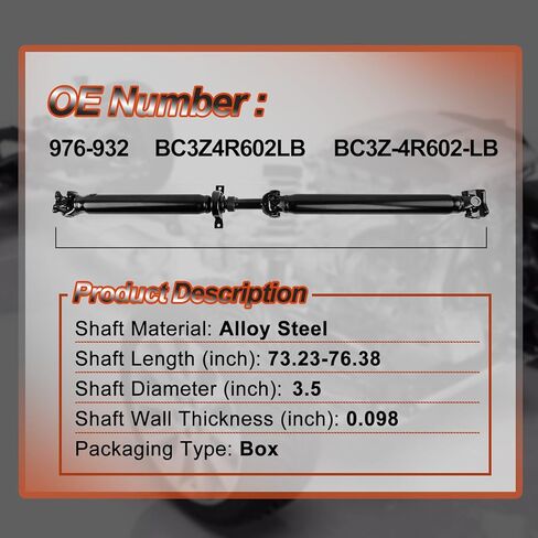 BC3Z4R602LB مجموعة عمود محرك عمود الدفع الخلفي الكامل المتوافقة مع Ford F-250 Super Duty 2011 2012 2013، 4WD، استبدل OE BC3Z4R602LB in Kuwait