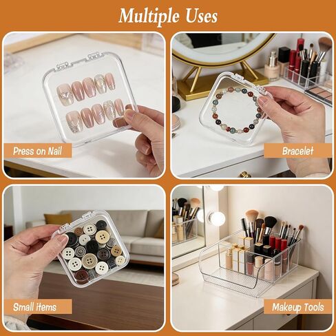 30 Pcs Press On Nail Storage Box, Acrylic Display Case, Packaging Box for Nail Art, Large Stackable, All-In-One Box, 120 Pcs Double Sided Adhesive Nail Display Tape in Saudi Arabia