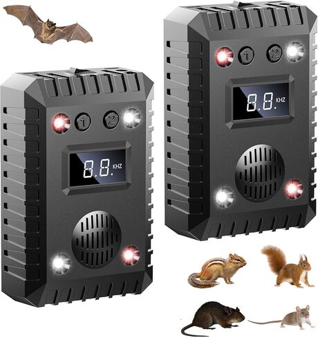 Plug-in Ultrasonic Rodent Repellent for Car with Battery Powered Under Hood, Keep Mice Out of Cars Engines, Indoor, Outdoor, Garage - 1 Pack Black in Saudi Arabia