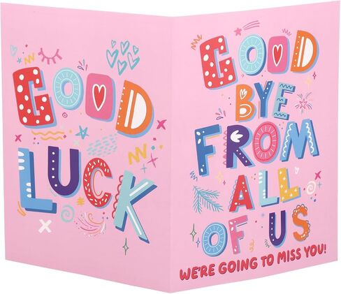 Penitue Large Farewell Greeting Card, Good Luck Giant Goodbye Card with Envelope Leaving Gift Big Guest Book Jumbo for Retirement Graduation Teacher Colleagues (Pink) in Kuwait