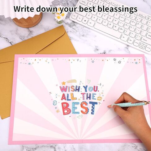 Penitue Large Farewell Greeting Card, Good Luck Giant Goodbye Card with Envelope Leaving Gift Big Guest Book Jumbo for Retirement Graduation Teacher Colleagues (Pink) in Kuwait