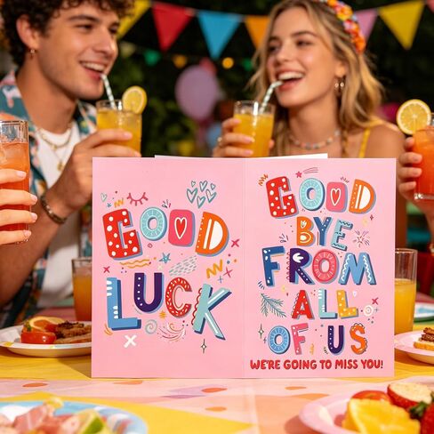 Penitue Large Farewell Greeting Card, Good Luck Giant Goodbye Card with Envelope Leaving Gift Big Guest Book Jumbo for Retirement Graduation Teacher Colleagues (Pink) in Kuwait