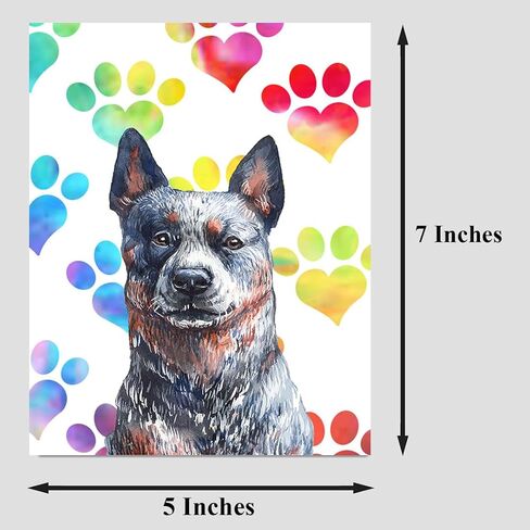 PICTURE THIS PRINTS Australian Cattle Dog Greeting Card, 5x7 inches, Multicolor, Modern, Animal, Versatile, Unisex-Adults, Envelop, GREETING CARD, Greeting Card in Saudi Arabia