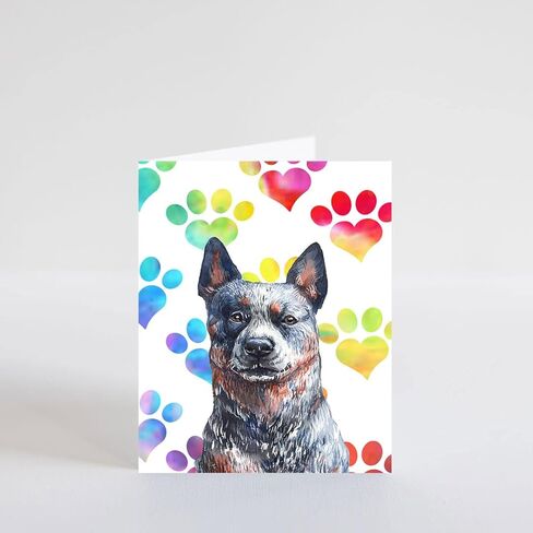 PICTURE THIS PRINTS Australian Cattle Dog Greeting Card, 5x7 inches, Multicolor, Modern, Animal, Versatile, Unisex-Adults, Envelop, GREETING CARD, Greeting Card in Saudi Arabia