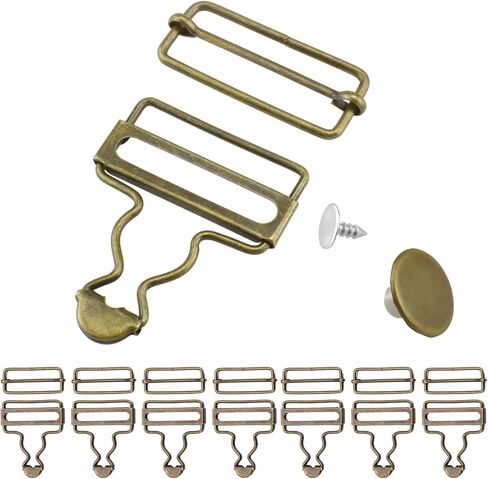 8 Pcs Metal Overall Buckles Replacement - 3.8cm Inner Diameter, Adjustable Tri-Glide Slide Buckle with Buttons in Saudi Arabia