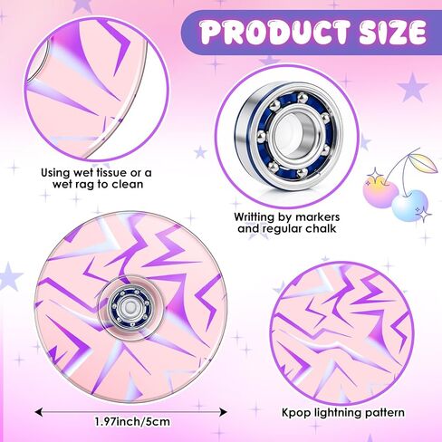 Hungdao 24 حزمة Kpop Fidget Spinners السائبة، 1.97 بوصة Kpop Lightning Fidget Spinner، حفلة عيد ميلاد للبالغين، أكياس هدايا جيدة، جوائز كرنفال المكافآت، اللعب الحسي in Kuwait