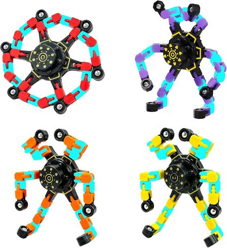 4Pcs Transformable Fidget Spinners, Noctilucent Fidget Spinners for Adults, High-Speed Bearing, Switchable Design, Desktop Phone Holder, Travel Toys, Christmas, Party Favors, Stocking Stuffers in Saudi Arabia