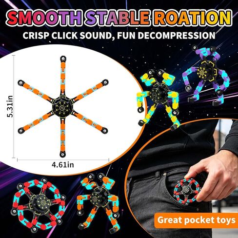 4Pcs Transformable Fidget Spinners, Noctilucent Fidget Spinners for Adults, High-Speed Bearing, Switchable Design, Desktop Phone Holder, Travel Toys, Christmas, Party Favors, Stocking Stuffers in Saudi Arabia