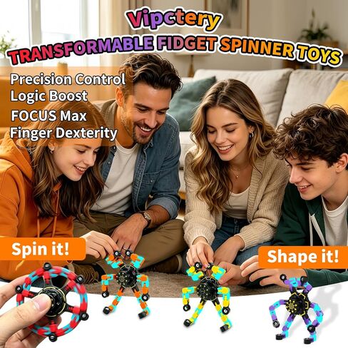 4Pcs Transformable Fidget Spinners, Noctilucent Fidget Spinners for Adults, High-Speed Bearing, Switchable Design, Desktop Phone Holder, Travel Toys, Christmas, Party Favors, Stocking Stuffers in Saudi Arabia
