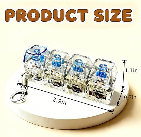 Keyboard Fidget Toy with LED Light, 4-Button Keyboard Clicker Fidget Keychain, Satisfying Click Sensory Toy for Anxiety Relief & Focus, Adult Fidget Keychain for Stress Relief, Cool Fidgets for Kids in Saudi Arabia