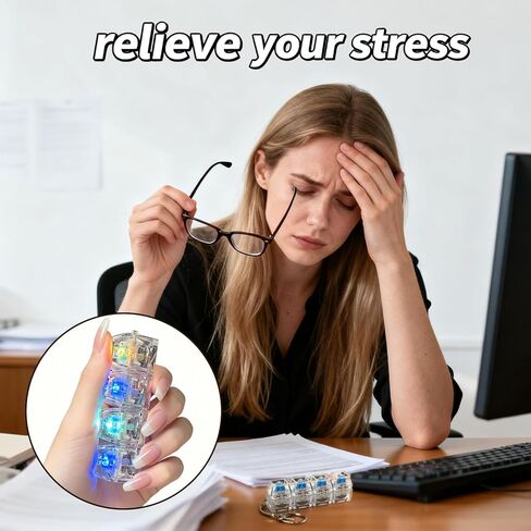 Keyboard Fidget Toy with LED Light, 4-Button Keyboard Clicker Fidget Keychain, Satisfying Click Sensory Toy for Anxiety Relief & Focus, Adult Fidget Keychain for Stress Relief, Cool Fidgets for Kids in Saudi Arabia