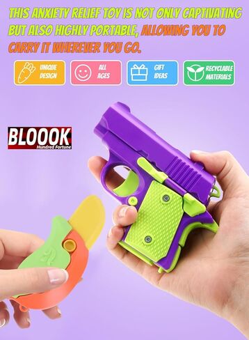 Fidget Toy Gun, 1911 Stress Shot Toy Gun Set for Adults & Kids, 3D Printed Peace Pistol Magnetic Fidget Slider Toy Anxiety Relief Items Pack, 8 PCS in Saudi Arabia