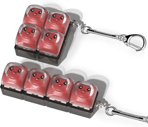 2 Pcs Keyboard Fidget Toy. Stress Relief Clicker Fidget Keyboard, Boost Focus and Calm Anxiety for Library Office HOM（Transparent Base+Pink Cap） in Saudi Arabia