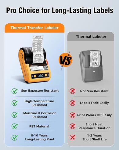 DT5150P Portable Industrial Label Maker, 300DPI Thermal Transfer Printer, Mobile APP & PC Editor Compatible, 3000mAh Capacity, Label for Small Business, Outdoor & Job Sites with 1 Roll Label in Saudi Arabia