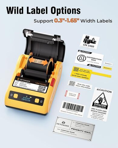 DT5150P Portable Industrial Label Maker, 300DPI Thermal Transfer Printer, Mobile APP & PC Editor Compatible, 3000mAh Capacity, Label for Small Business, Outdoor & Job Sites with 1 Roll Label in Saudi Arabia