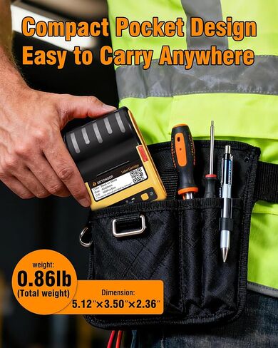 DT5150P Portable Industrial Label Maker, 300DPI Thermal Transfer Printer, Mobile APP & PC Editor Compatible, 3000mAh Capacity, Label for Small Business, Outdoor & Job Sites with 1 Roll Label in Saudi Arabia