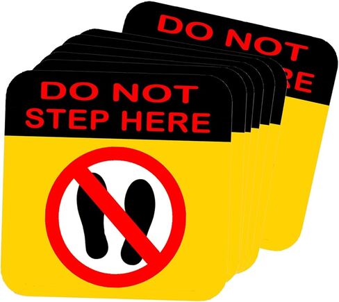 Do Not Step Here Stickers, 5 Inch Self Adhesive Vinyl Safety Warning Labels for Pool,Office, School, Hotel, Warehouse (10 Pcs) in Saudi Arabia