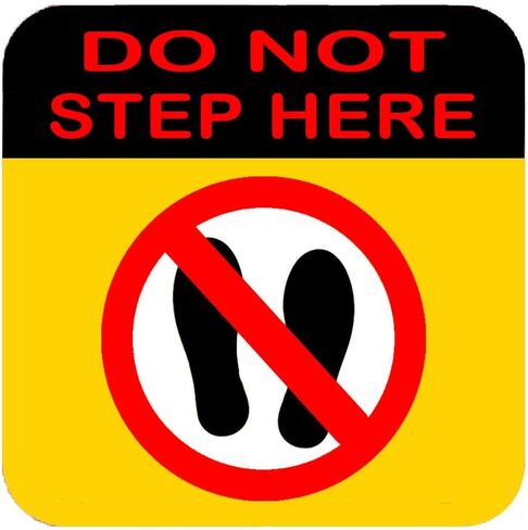 Do Not Step Here Stickers, 5 Inch Self Adhesive Vinyl Safety Warning Labels for Pool,Office, School, Hotel, Warehouse (10 Pcs) in Saudi Arabia