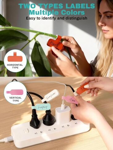 42Pcs Leather Cable Cord Labels, 7 Colors Large Size Tags Handwriting Cable Label for Organizing Wires and Identification Wire Management for Nightstand, Home, Office, Travel Accessories in Saudi Arabia