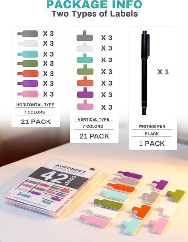 42Pcs Leather Cable Cord Labels, 7 Colors Large Size Tags Handwriting Cable Label for Organizing Wires and Identification Wire Management for Nightstand, Home, Office, Travel Accessories in Saudi Arabia