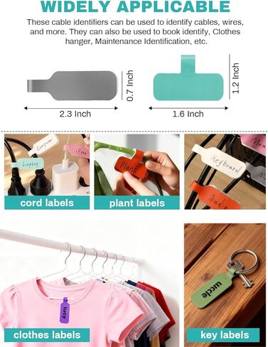 42Pcs Leather Cable Cord Labels, 7 Colors Large Size Tags Handwriting Cable Label for Organizing Wires and Identification Wire Management for Nightstand, Home, Office, Travel Accessories in Saudi Arabia