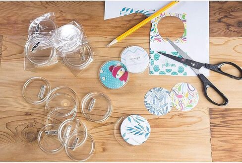 35 Pcs 3 inch Button Badge Clear Button Pin Acrylic Design Badges Kit for DIY Crafts and Craft Activities in Saudi Arabia