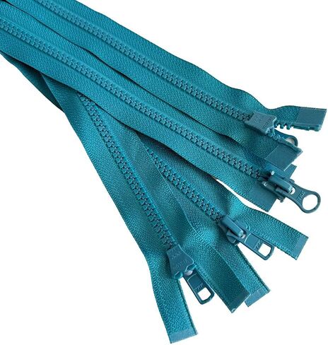 2pcs YKK #5 Molded Plastic Two-Way Separating, Open-End Jacket Zipper - Tape Color: Peacock Blue #907W - Choose Your Length - Made in The United States (Peacock Blue #907W, 20" Inches) in Kuwait