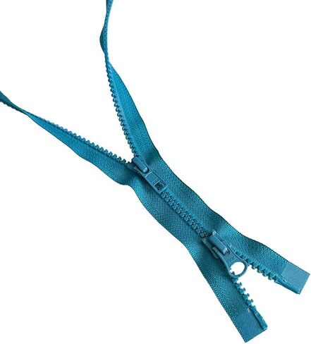 2pcs YKK #5 Molded Plastic Two-Way Separating, Open-End Jacket Zipper - Tape Color: Peacock Blue #907W - Choose Your Length - Made in The United States (Peacock Blue #907W, 20" Inches) in Kuwait