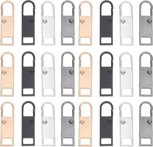 Angoily Zipper Pull Replacement, 24 Pcs Universal Detachable Pulls Tabs Luggage Zipper Repair Maintenance Clip Slider Fix for Jackets Backpacks Purse Boots Coats, Bags, Handbags in Kuwait