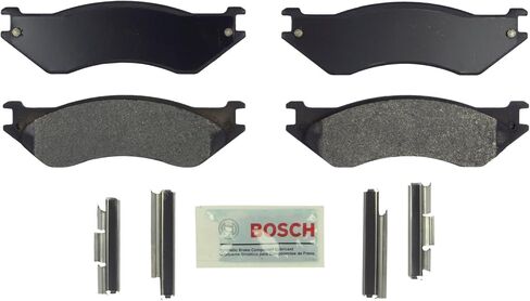 مجموعة وسادات فرامل قرصية شبه معدنية زرقاء من BOSCH BE758H مع أجهزة - متوافقة مع Select Dodge B1500 وRam 1500 وRam 1500 Van؛ أمام in Kuwait