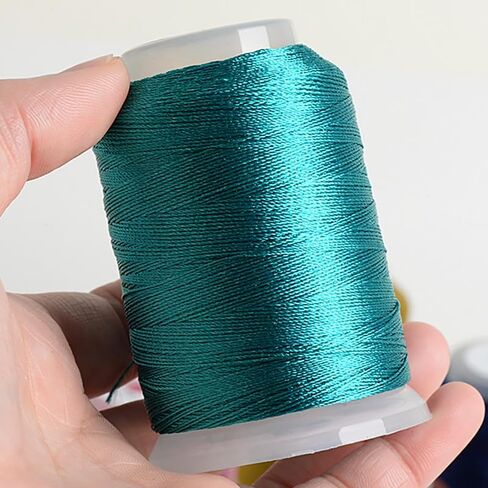 350M/Roll Ice Silk Tassel Thread 0.2mm Embroidery Sewing Thread Bracelet Braided Nylon Cord in Kuwait