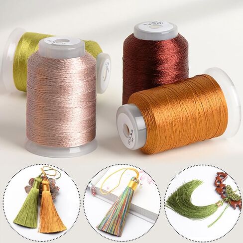 350M/Roll Ice Silk Tassel Thread 0.2mm Embroidery Sewing Thread Bracelet Braided Nylon Cord in Kuwait