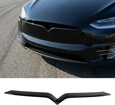 زخرفة شبكية أمامية لسيارة Tesla Model X 2016 2017 2018 2019 2020 ABS (أسود لامع) in Kuwait