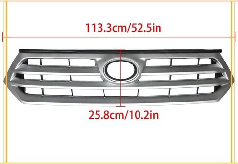 مناسبة لسيارة Toyota Highlander 2011-2013 - شبكة أمامية علوية فضية، استبدال على طراز OEM مع ملاءمة المصنع in Kuwait