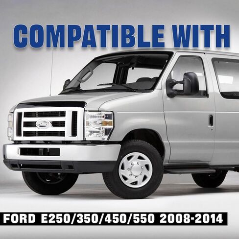 Chrome Grille Assembly for Ford E250 E350 E450 E550 2008-2014, Direct Fit Replacement with Mounting Brackets, OE-Quality Triple Chrome Finish in Saudi Arabia