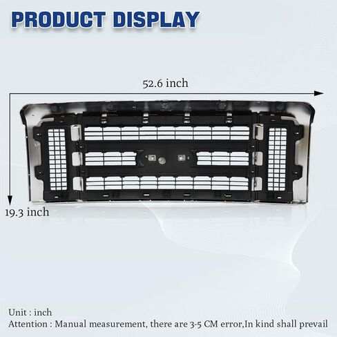 Chrome Grille Assembly for Ford E250 E350 E450 E550 2008-2014, Direct Fit Replacement with Mounting Brackets, OE-Quality Triple Chrome Finish in Saudi Arabia