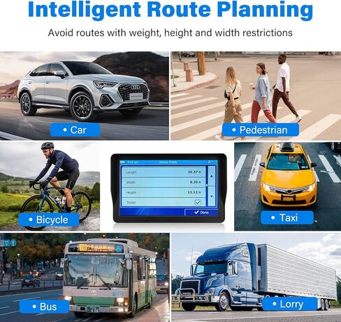 GPS Navigator for Car Truck RV, 9 inch Touch Screen Latest 2026 Map, Real Voice Spoken Turn-by-Turn Direction Reminding Navigation System, Speed and Red Light Warning (Blue) in Saudi Arabia