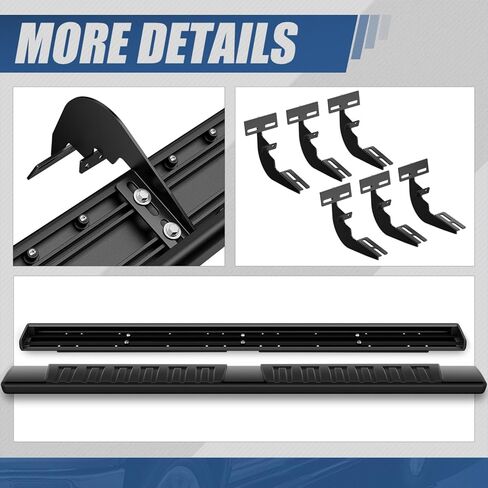 لوحات تشغيل مسطحة من Auto Dynasty متوافقة مع 2009-2024 Ram 1500 2500 3500 Crew Cab، قضبان السكك الحديدية Nerf الجانبية المصنوعة من الألومنيوم، قضبان الخطوات 6 بوصة، مطلية بمسحوق أسود in Kuwait