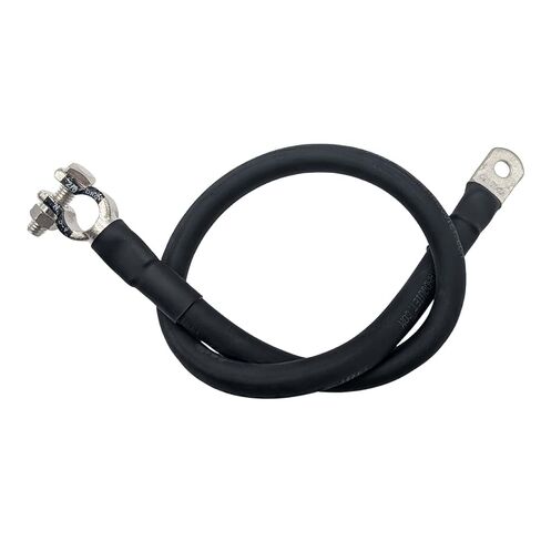 2/0 AWG Battery Cable with Battery Terminals, Pure Copper Wire, Automotive, Power Inverter, Welding, Golf Cart, Lawn Mower, Motorcycle (Black Wire, 2 FT (24 in), 5/16" to Top Post Neg, 1pc) in Saudi Arabia