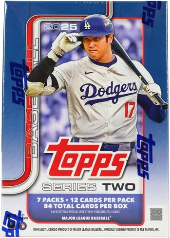 صندوق بطاقات التداول 2025 Topps Series 2 Baseball Blaster (7 عبوات في كل صندوق، 12 بطاقة في كل عبوة) in Kuwait