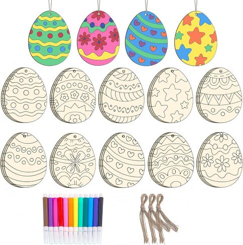 42 PCS Wooden Hollow Butterfly Ornaments to Paint 6 Styles DIY Hanging Unfinished Wood Crafts with Rope and Watercolor Markers for Decorating in Saudi Arabia