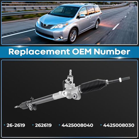 رف وترس توجيه هيدروليكي متوافق مع 2004-2006 Toyota Sienna 3.3L، 2007-2010 Sienna 3.5L OEM # 26-2619 4425008040 4425008030 in Kuwait