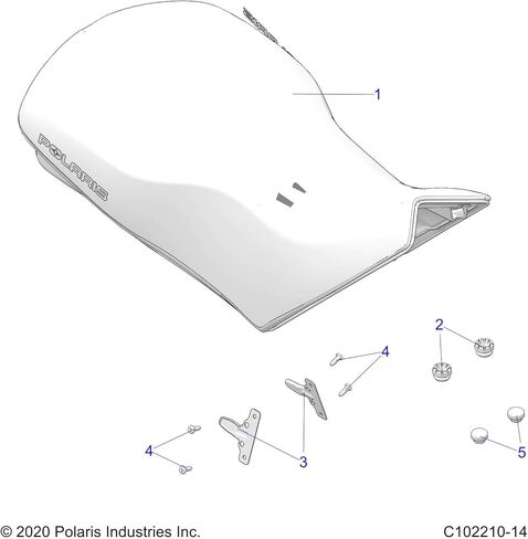 Polaris ATV ASM-SEAT,BLK,BLACK DECAL [INCL. 5, COVERING], Genuine OEM Part 2689813-070, Qty 1 in Kuwait