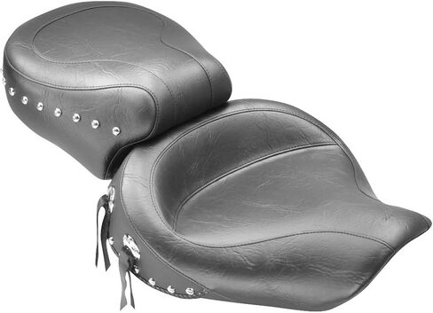 Mustang Motorcycle - 91-05 Harley Dyna Wide Touring 1PC Seat w/Studs - Black in Kuwait